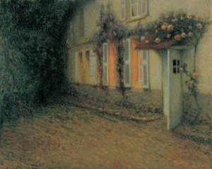 Rosas y glicinas en la casa de Henri Eugene Augustin Le Sidaner